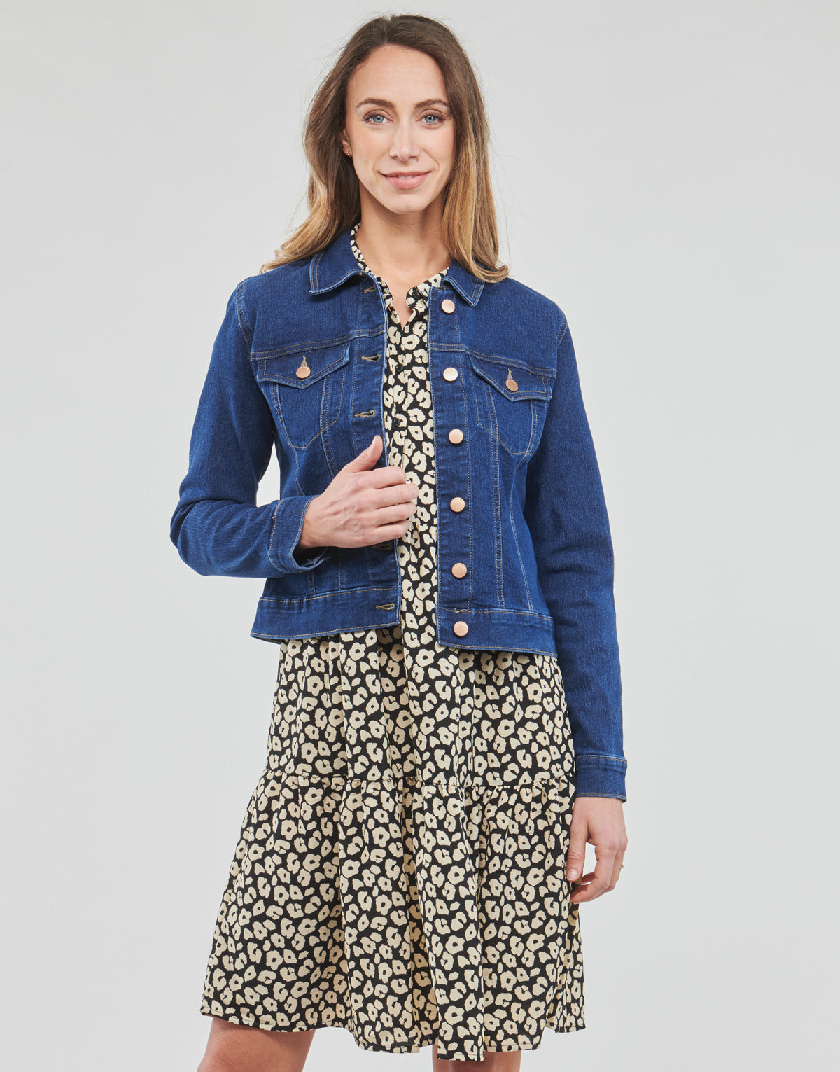 Giacca in jeans Donna JDY JDYREMI SHORT LS JACKET Blu