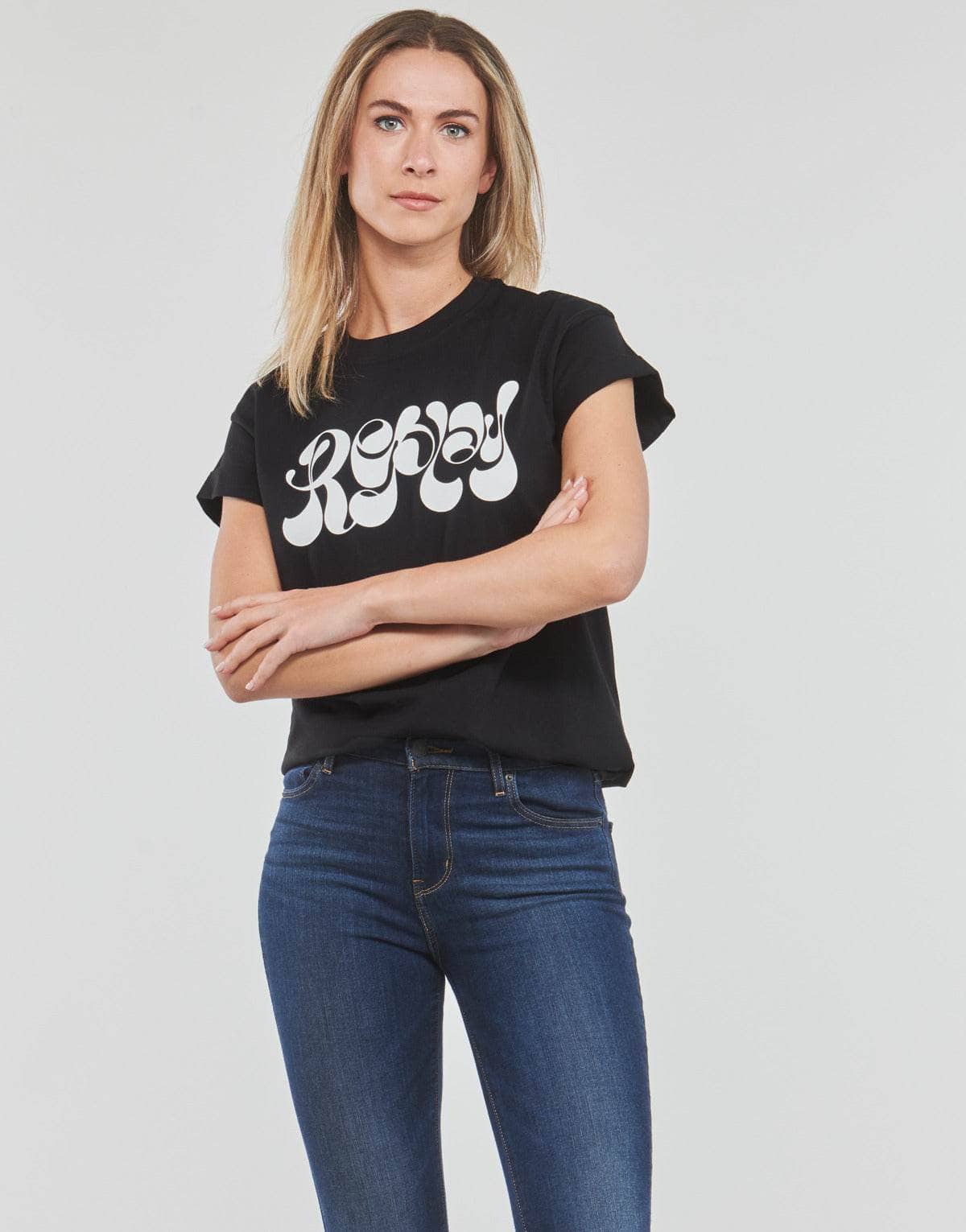 T-shirt Donna Replay W3588G Nero