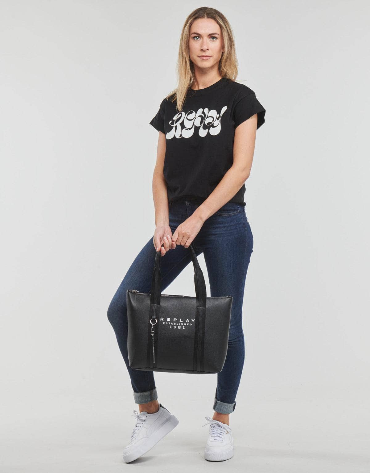 T-shirt Donna Replay W3588G Nero