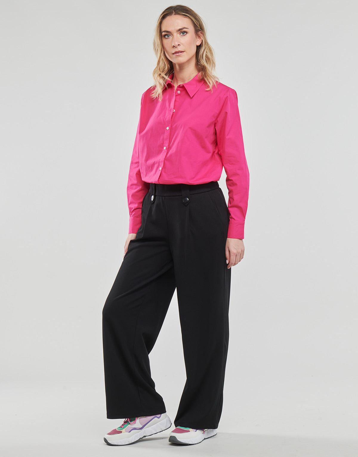 Camicia Donna Only ONLCURLY LS SHIRT WVN Rosa