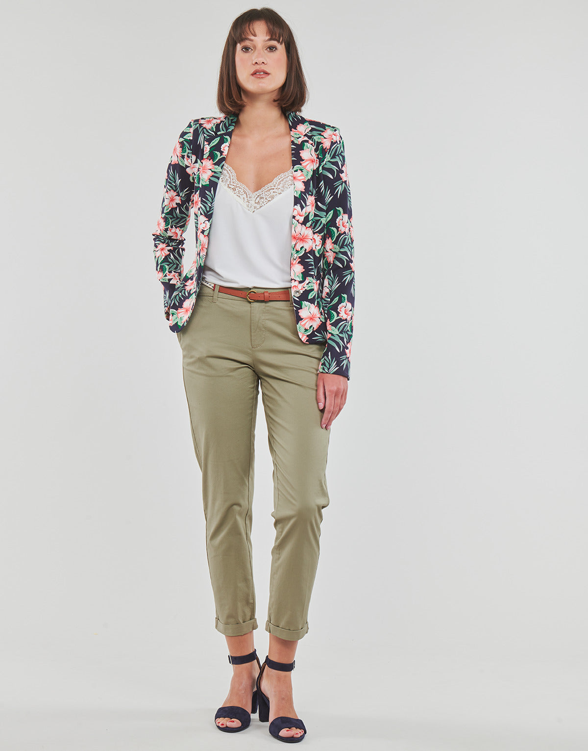 Pantalone Donna Only ONLBIANA COTTON BELT CHINO CC PNT Kaki