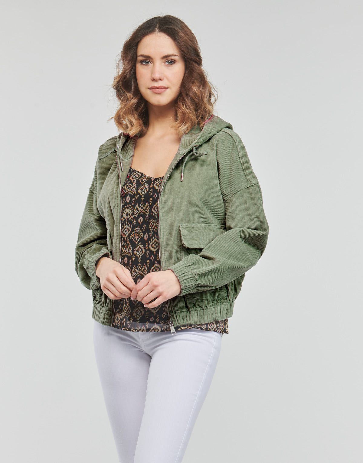 Giubbotto Donna Only ONLKENZIE L/S CORD JACKET CC PNT Verde
