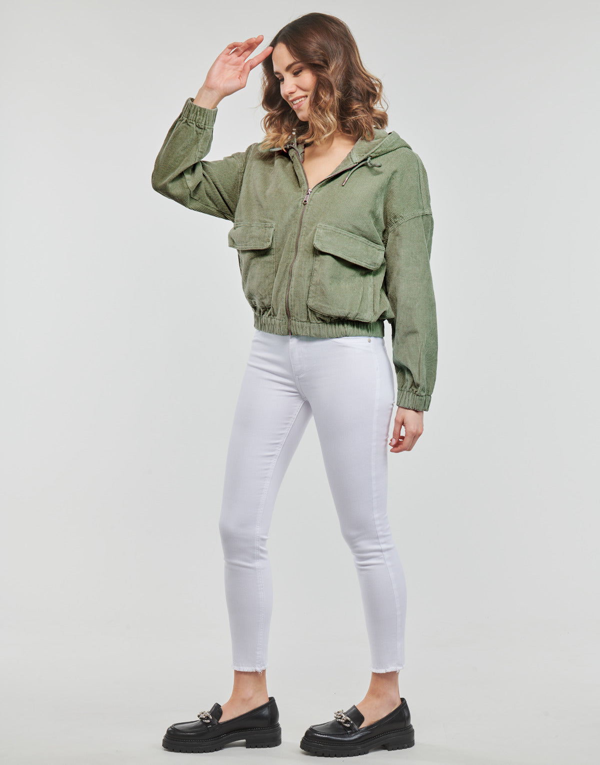 Giubbotto Donna Only ONLKENZIE L/S CORD JACKET CC PNT Verde
