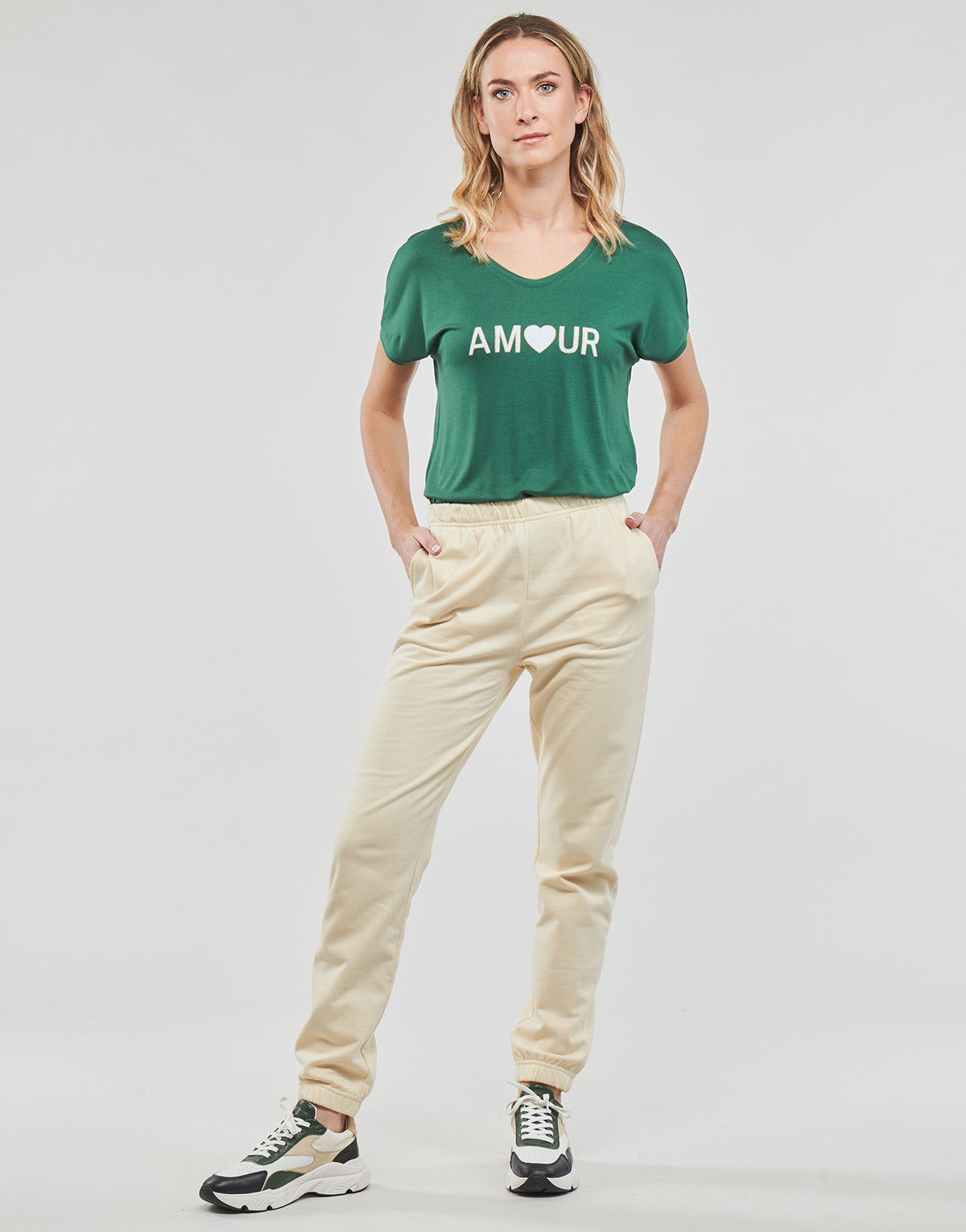 Pantaloni Sportivi Donna Only ONLDREAMER SWEAT PANT Beige