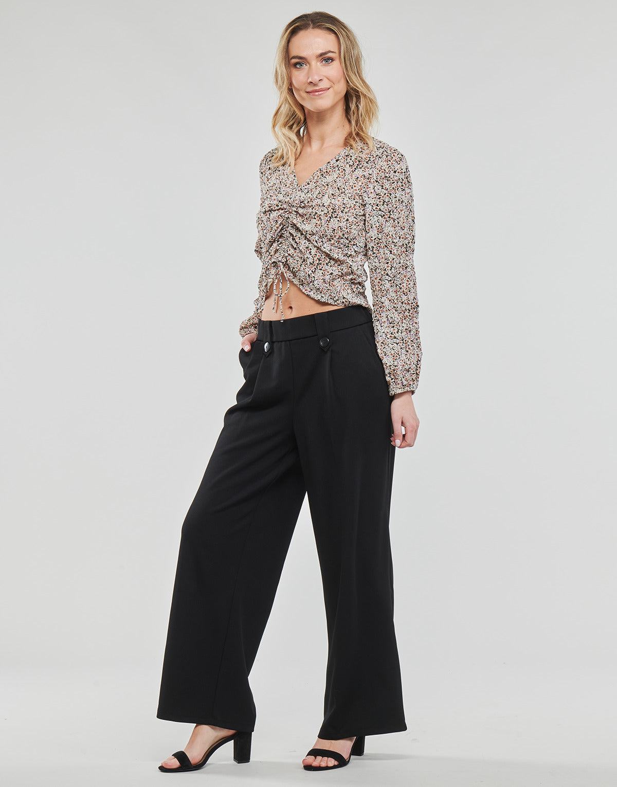 Camicetta Donna Only ONLHEIDI L/S RUCHING TOP Multicolore