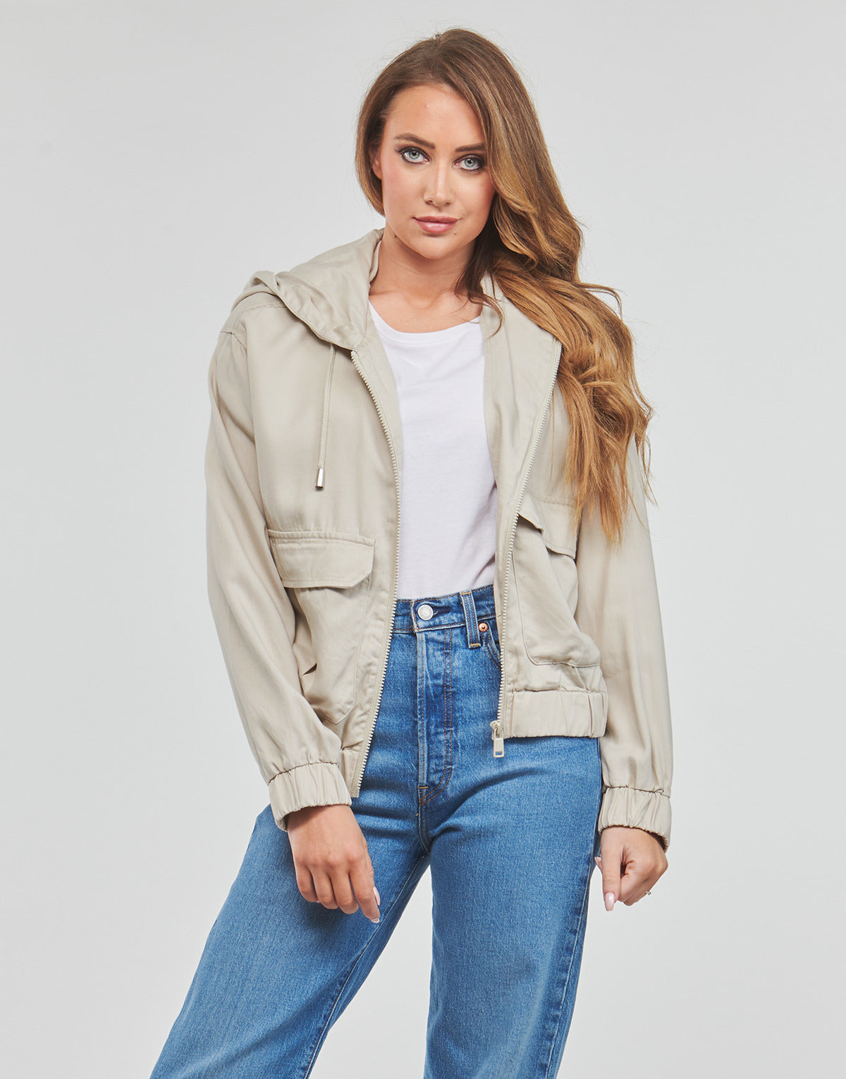 Giubbotto Donna Only ONLKENYA LIFE UTILITY HOOD JACKET Beige