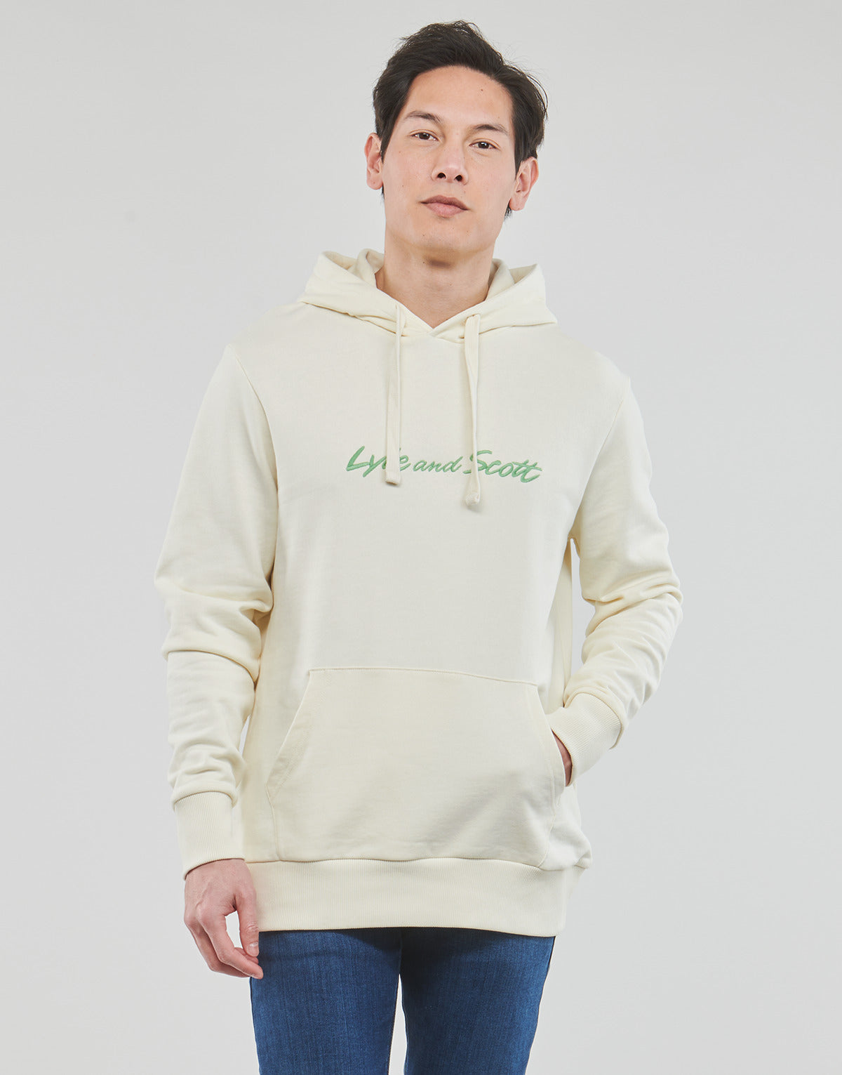 Felpa Uomo Lyle & Scott EMBROIDERED LOGO HOODIE Bianco