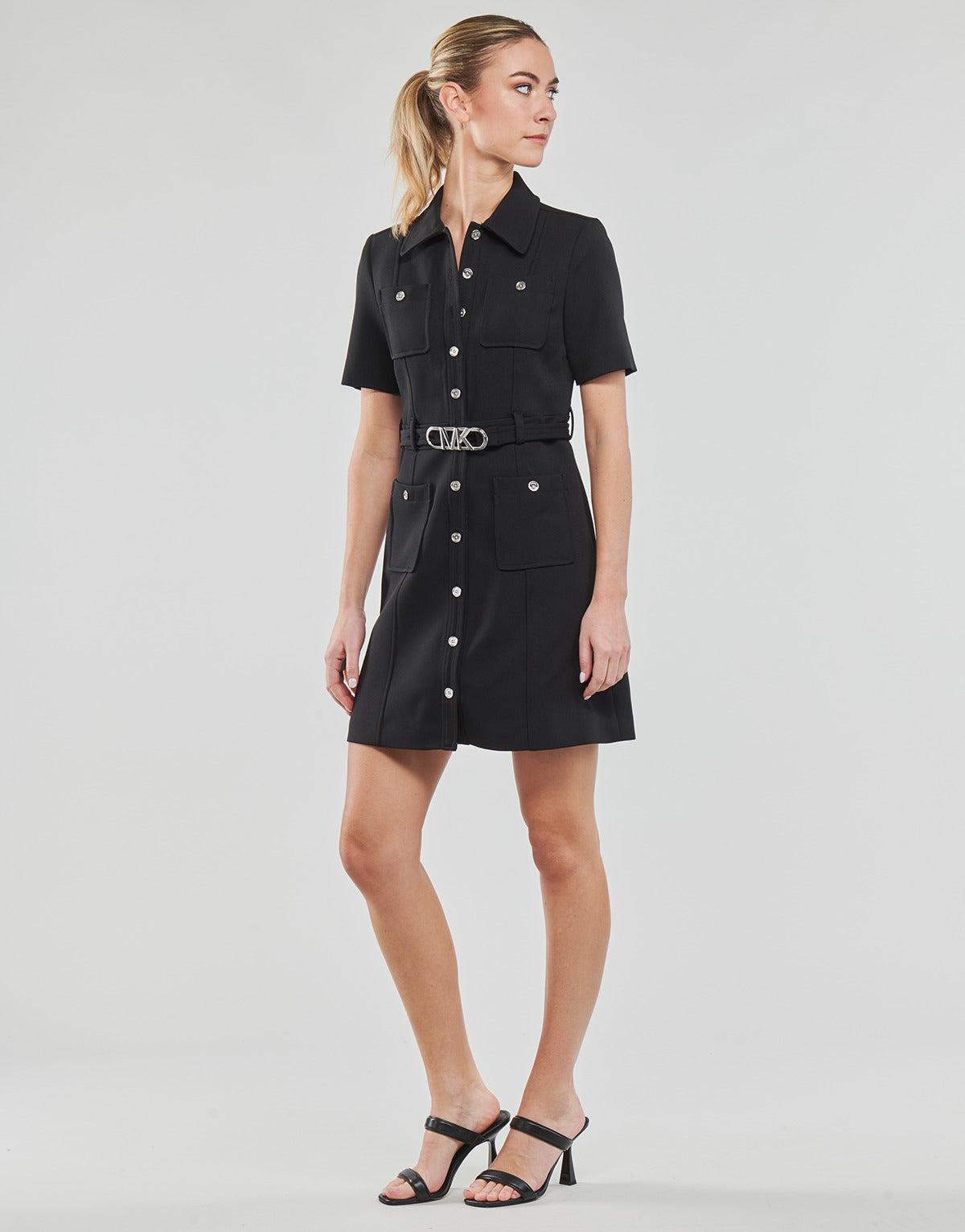 Abito corto Donna MICHAEL Michael Kors  MK BELTED MOD DRS  Nero