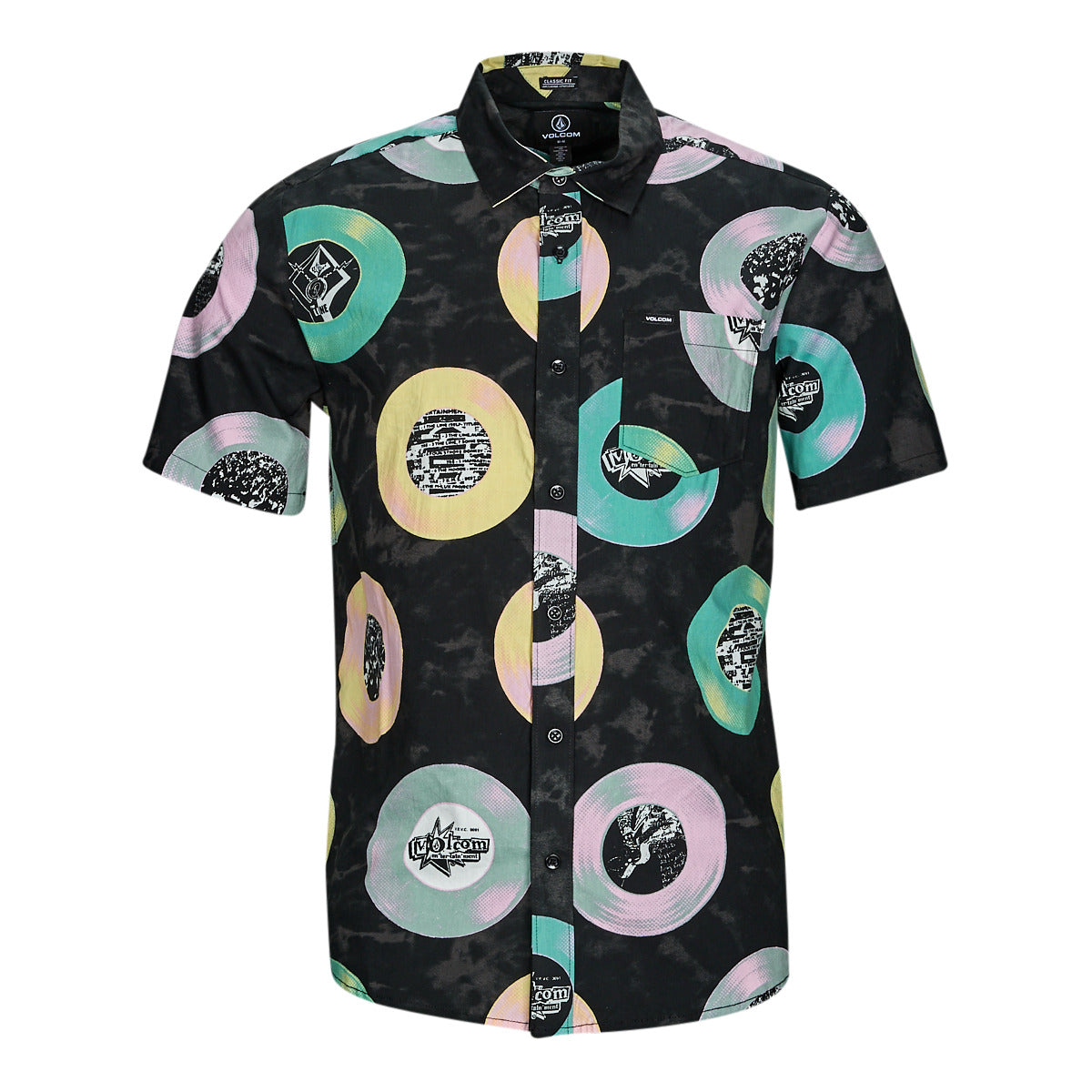 Camicia a maniche corte Uomo Volcom V ENT LP WOVEN SS Nero