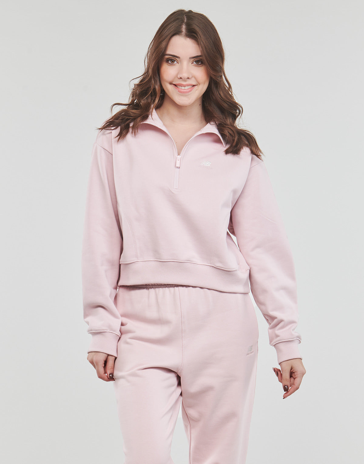 Felpa Donna New Balance Athletics 1/4 Zip Rosa