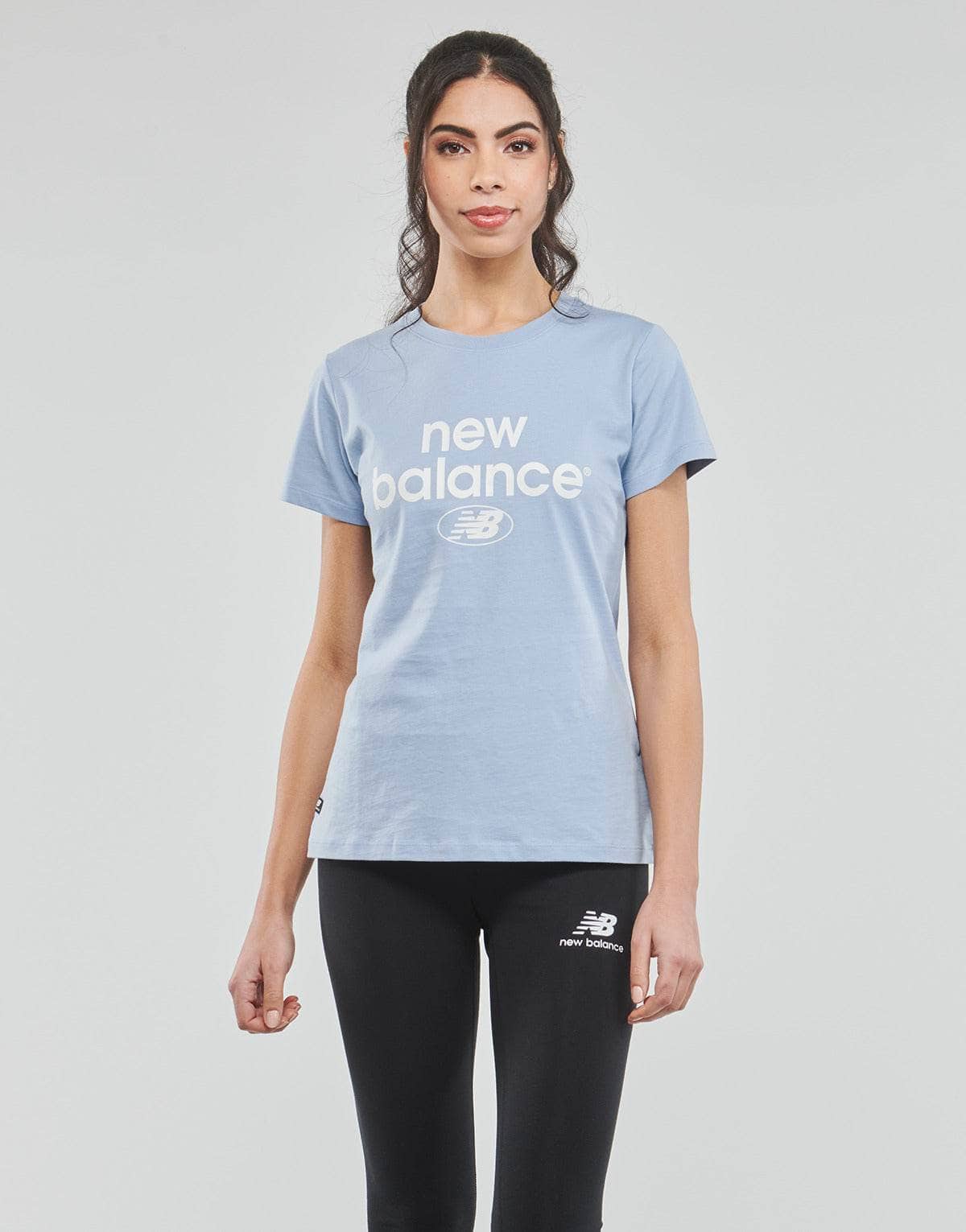 T-shirt Donna New Balance Essentials Graphic Athletic Fit Short Sleeve Blu