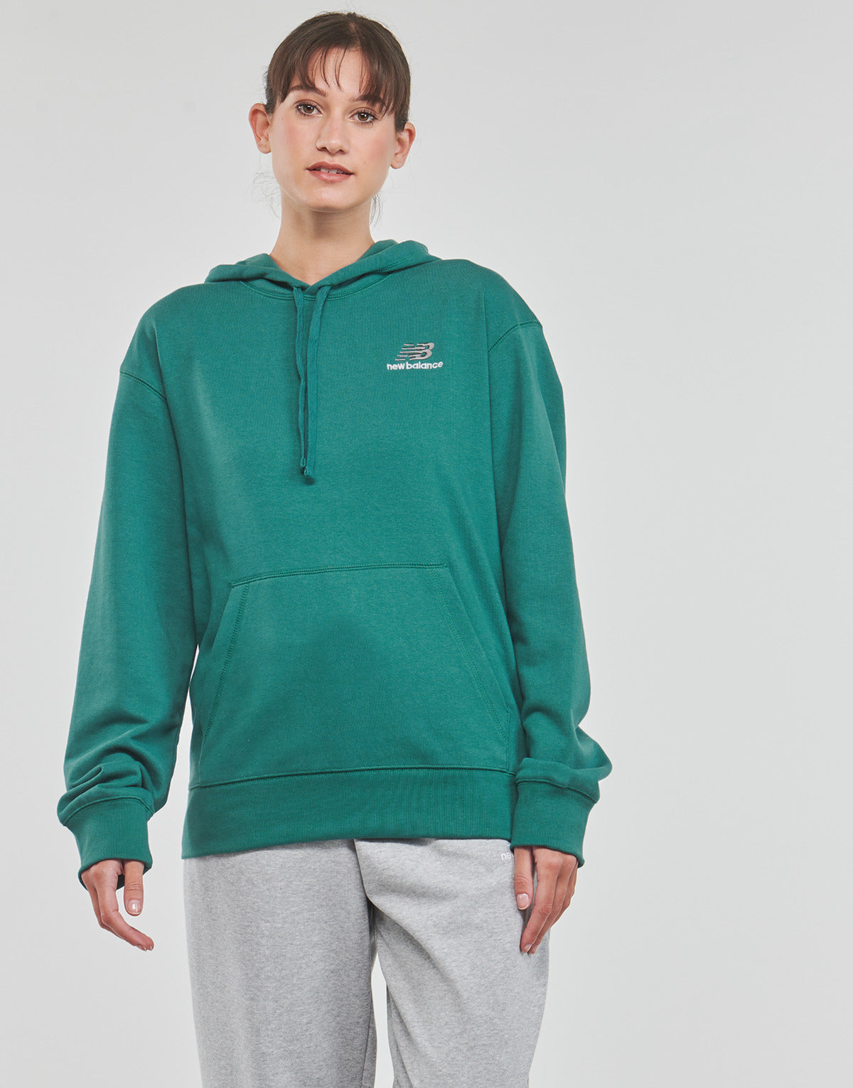 Felpa Uomo New Balance Uni-ssentials French Terry Hoodie Verde