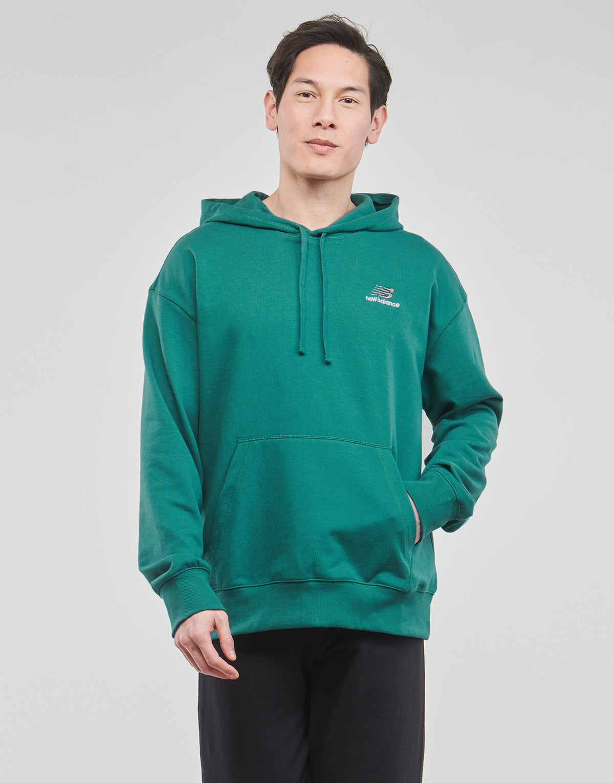 Felpa Uomo New Balance Uni-ssentials French Terry Hoodie Verde