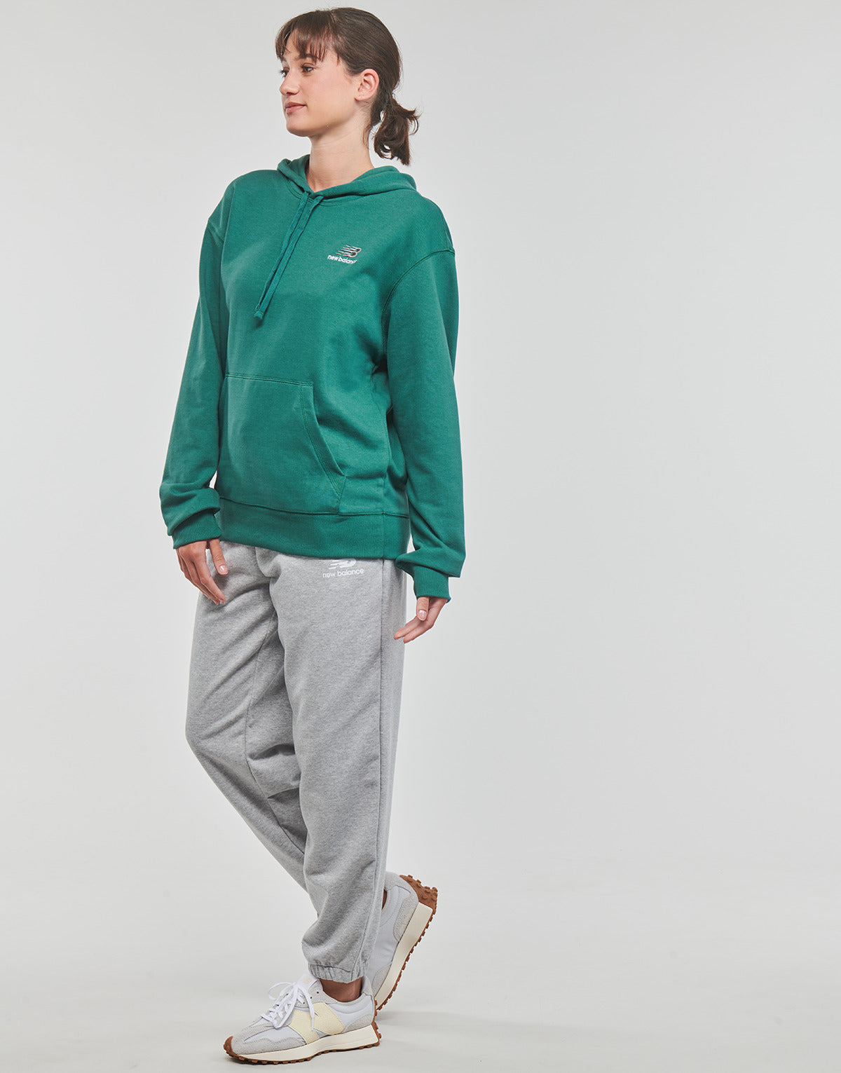 Felpa Uomo New Balance Uni-ssentials French Terry Hoodie Verde