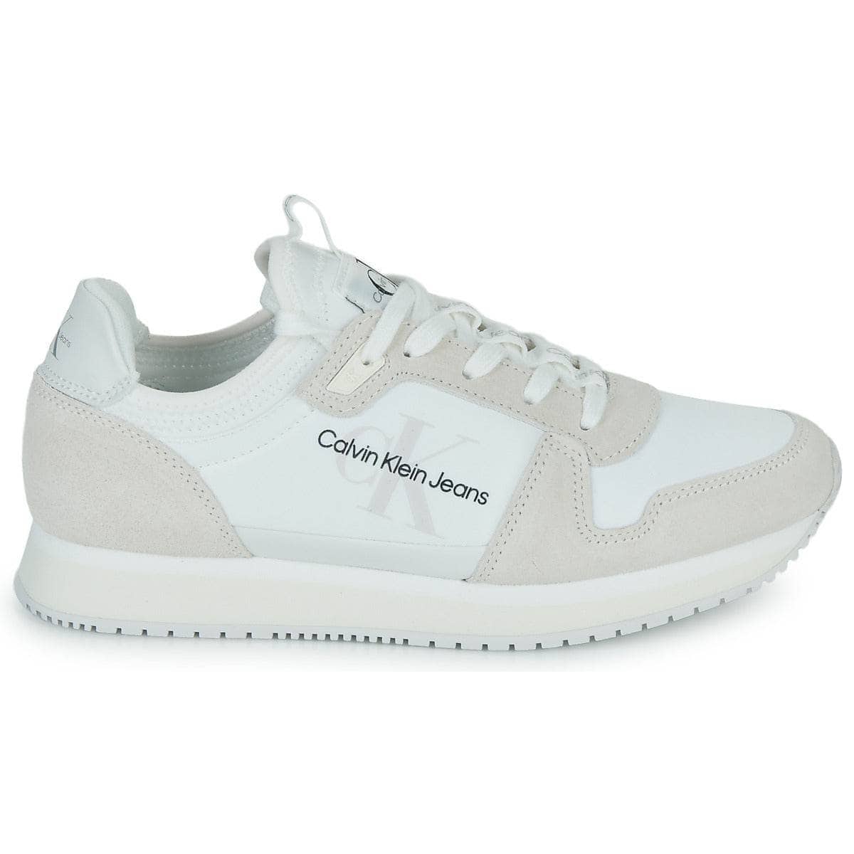Sneakers basse Donna Calvin Klein Jeans RUNNER SOCK LACEUP NY-LTH W Bianco
