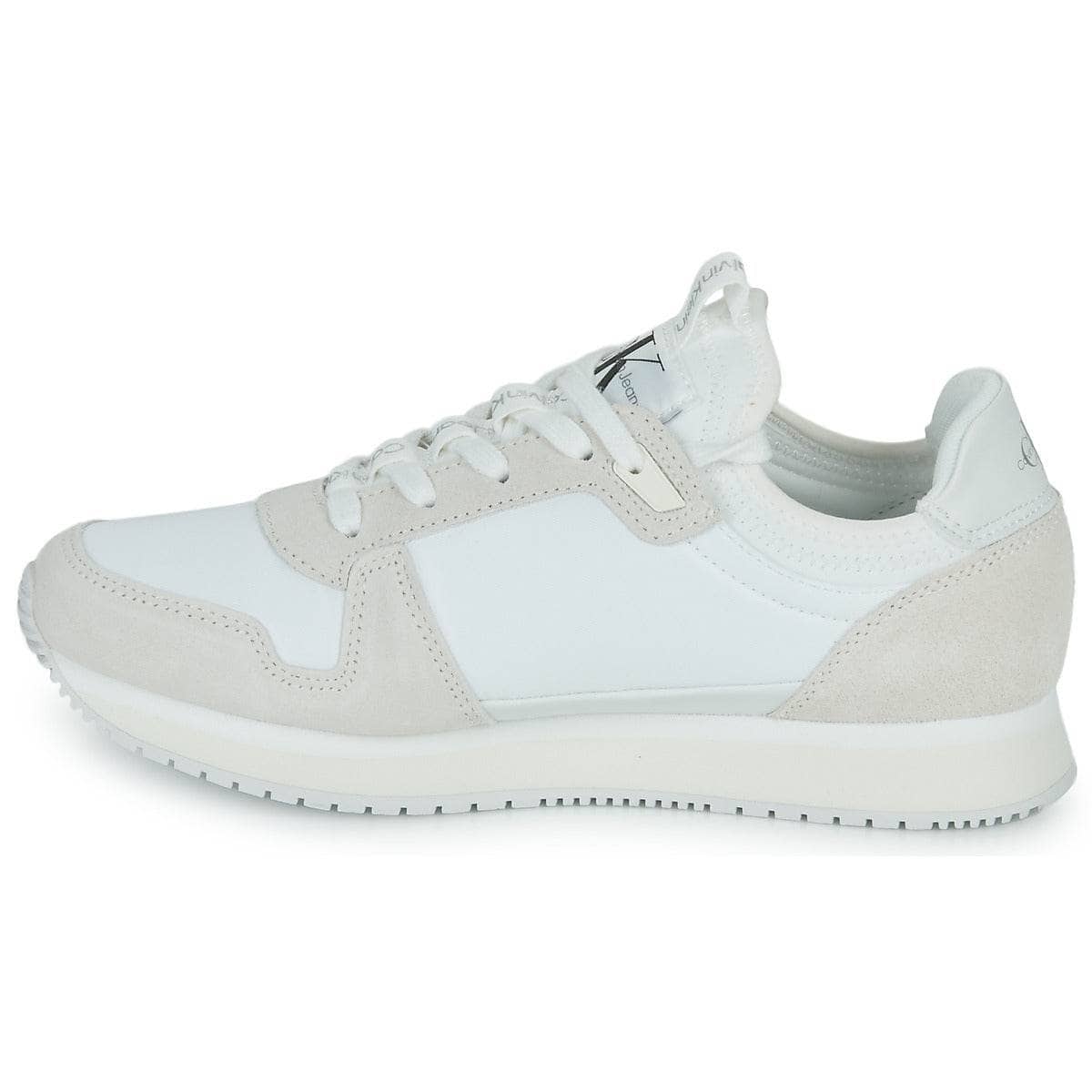 Sneakers basse Donna Calvin Klein Jeans RUNNER SOCK LACEUP NY-LTH W Bianco