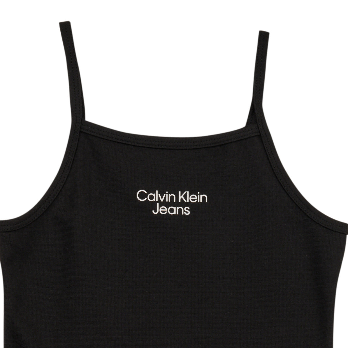 Abito corto ragazza Calvin Klein Jeans STACK LOGO PUNTO STRAP Nero