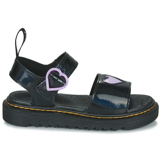 Sandali bambini ragazza Dr. Martens MARLOWE HEARTS J Nero