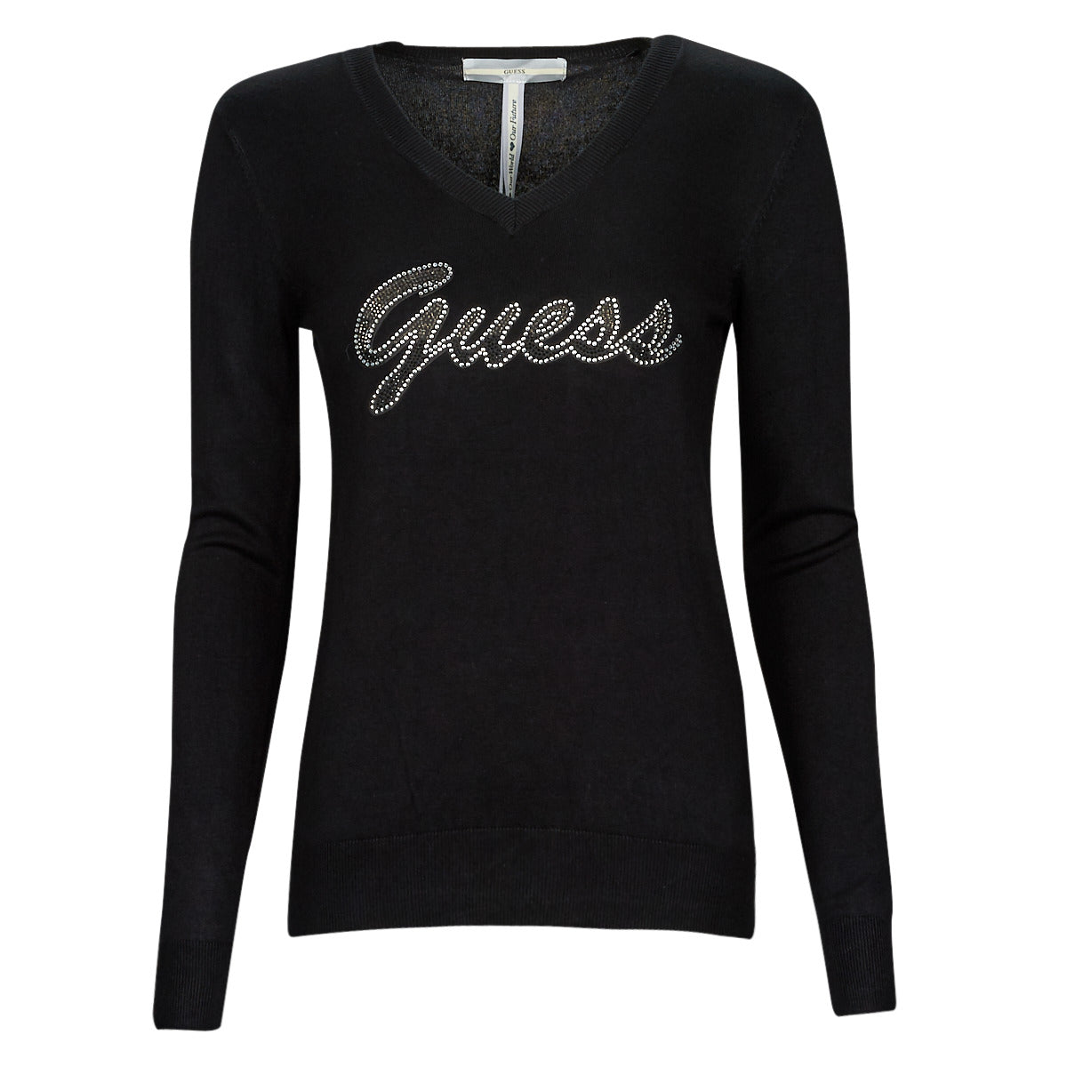 Maglione Donna Guess PASCALE VN LS SWTR Nero