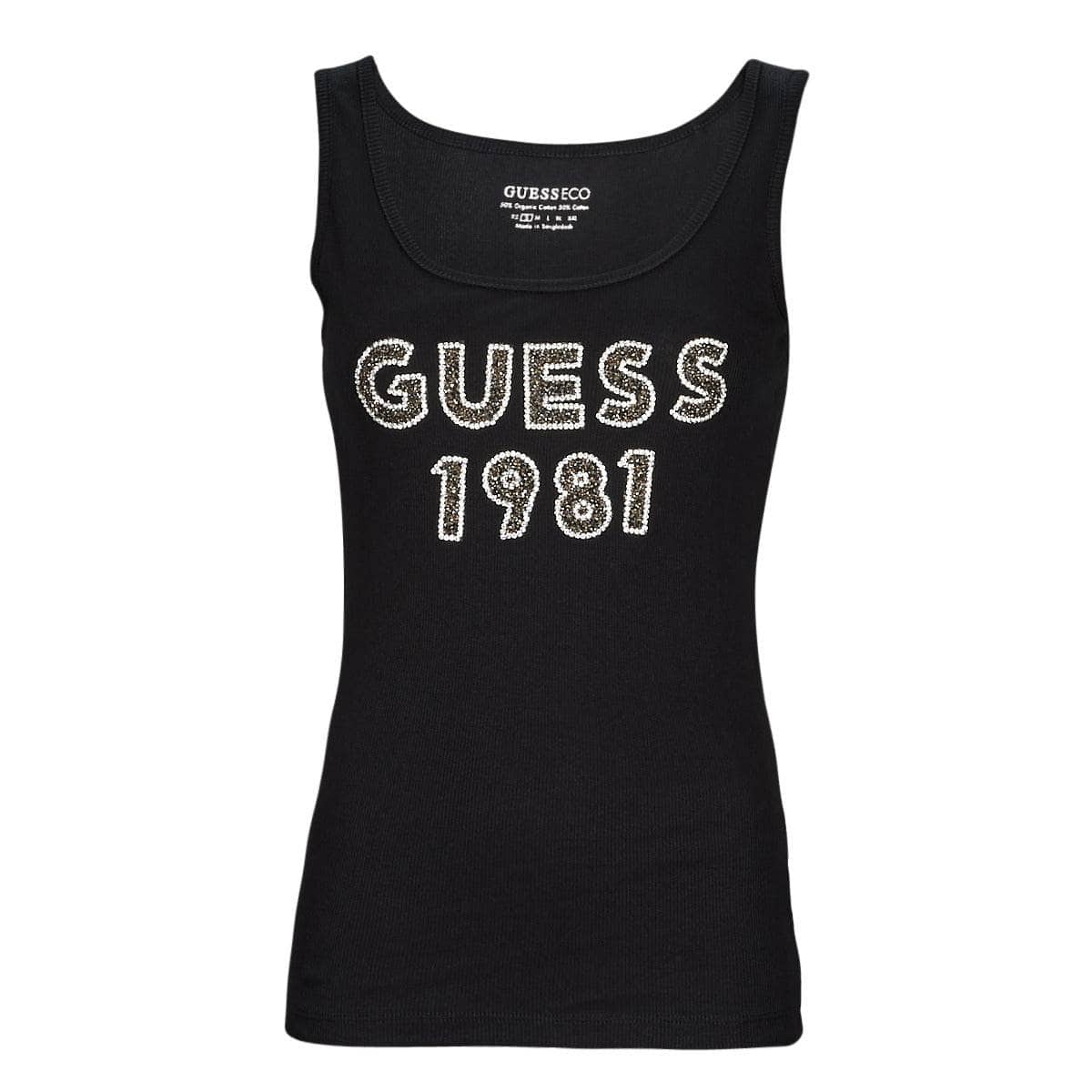 Top Donna Guess LOGO TANK TOP Nero