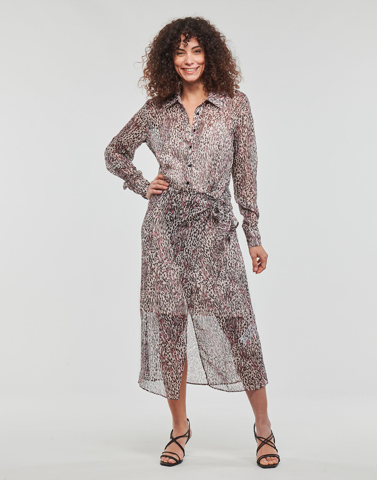 Abito lungo Donna Guess LAMA DRESS Multicolore