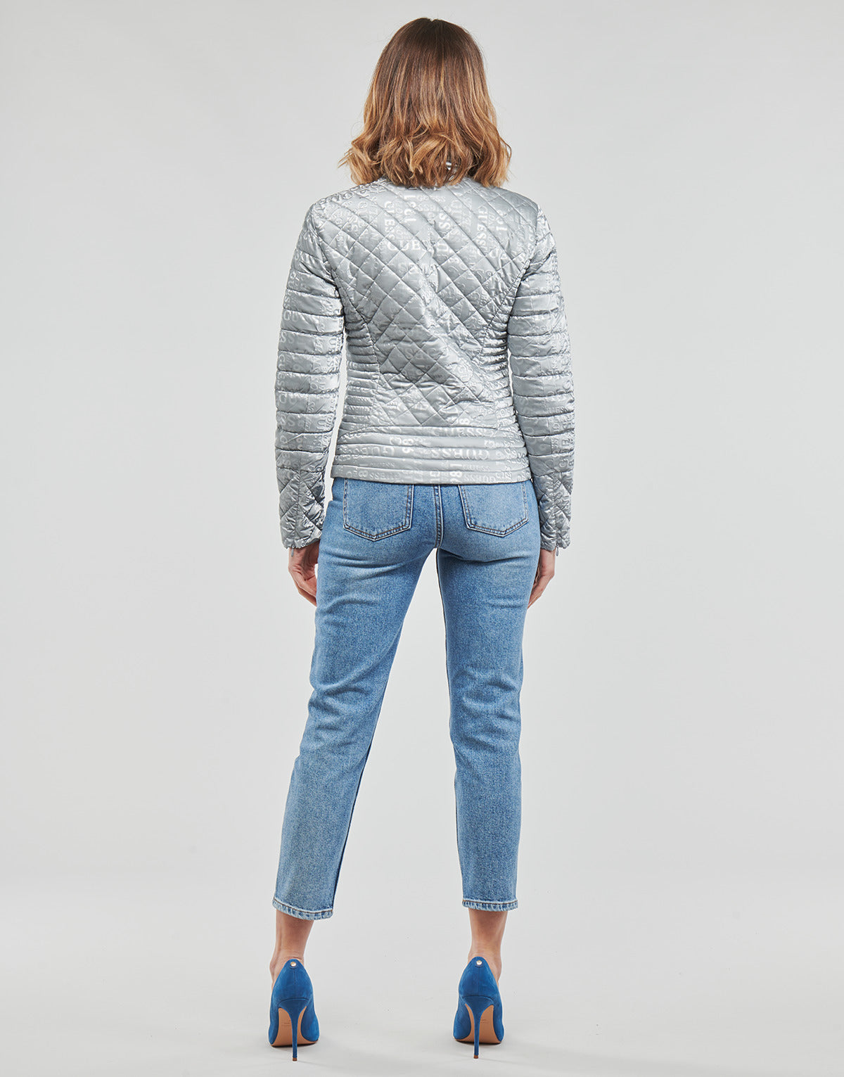 Piumino Donna Guess NEW VONA JACKET Argento