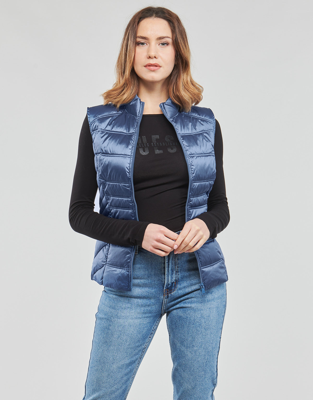 Piumino Donna Guess GINGER VEST Blu