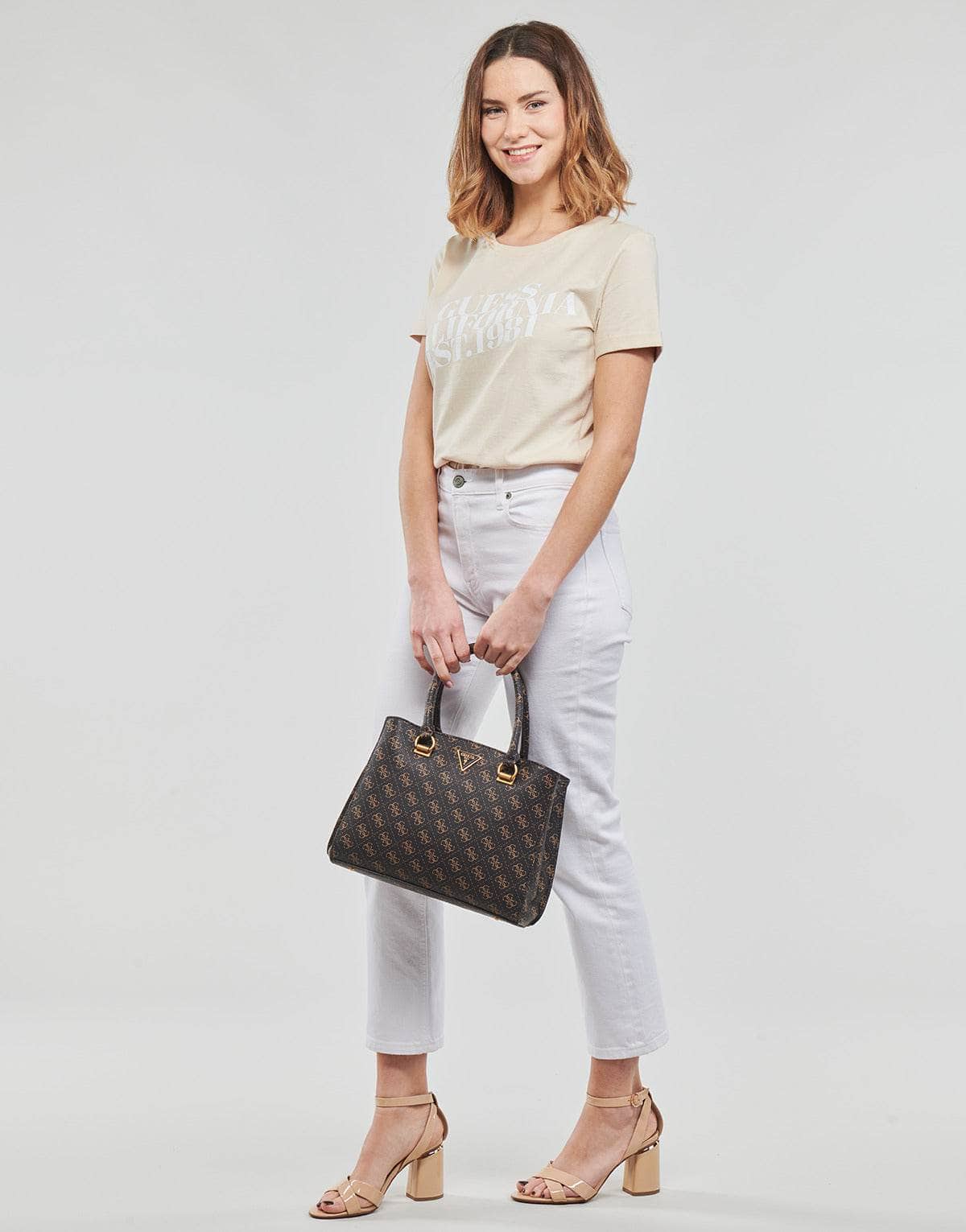 T-shirt Donna Guess SS CN AURELIA TEE Beige