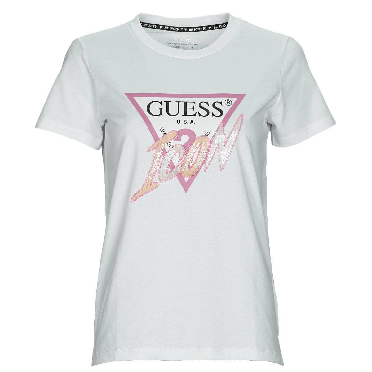 T-shirt Donna Guess SS CN ICON TEE Bianco