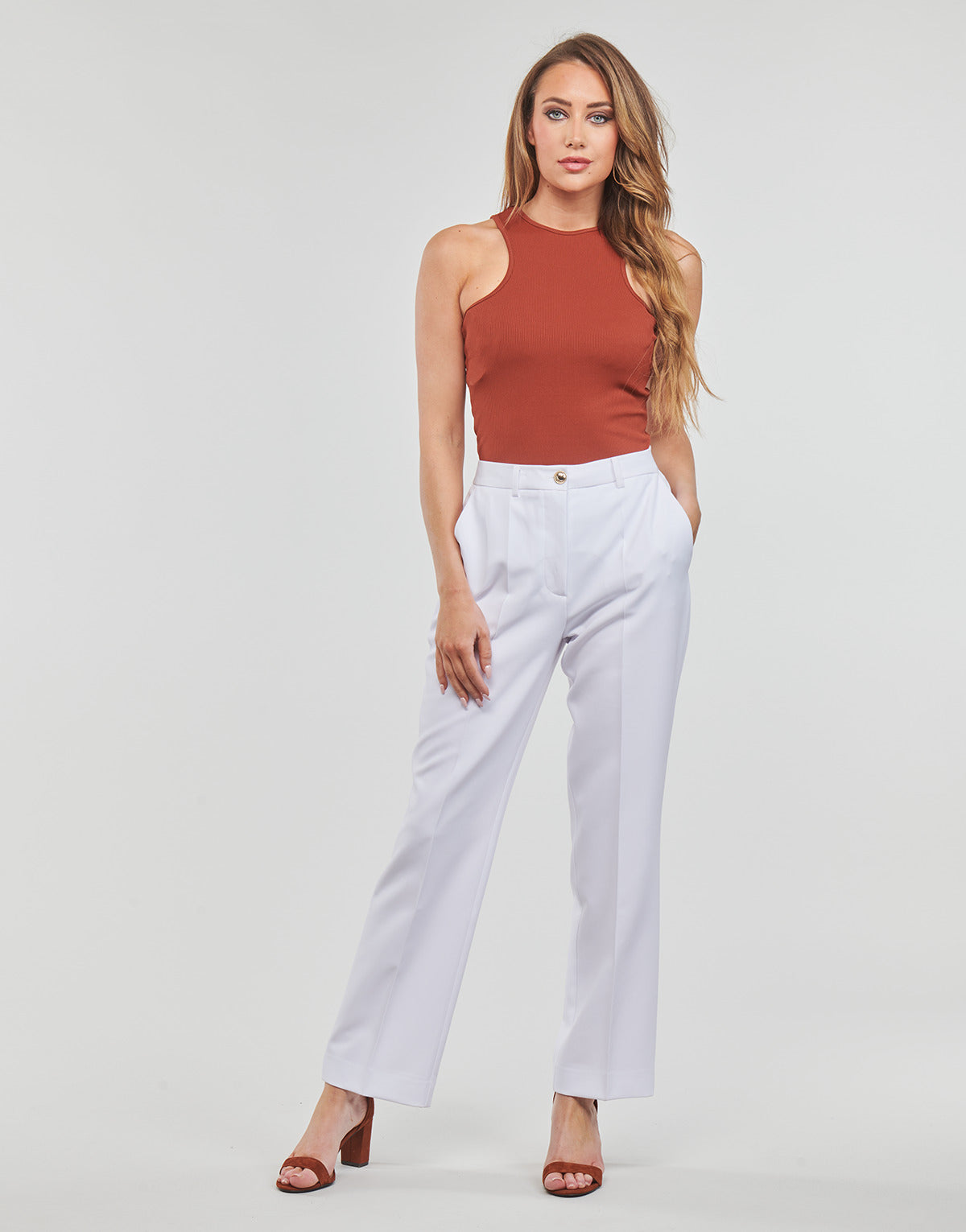 Pantalone Donna Guess ZOE PANT Bianco