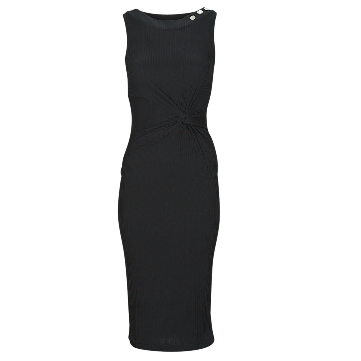 Abito lungo Donna Guess SL ERNESTINE KNOT DRESS Nero