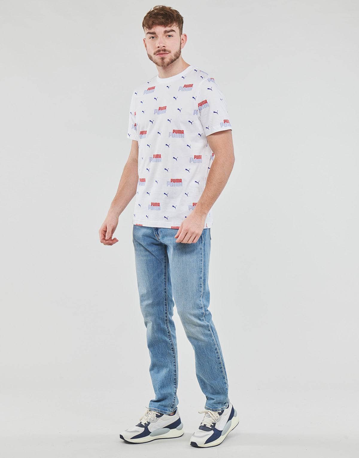 T-shirt Uomo Puma ESS + LOGO POWER AOP Bianco