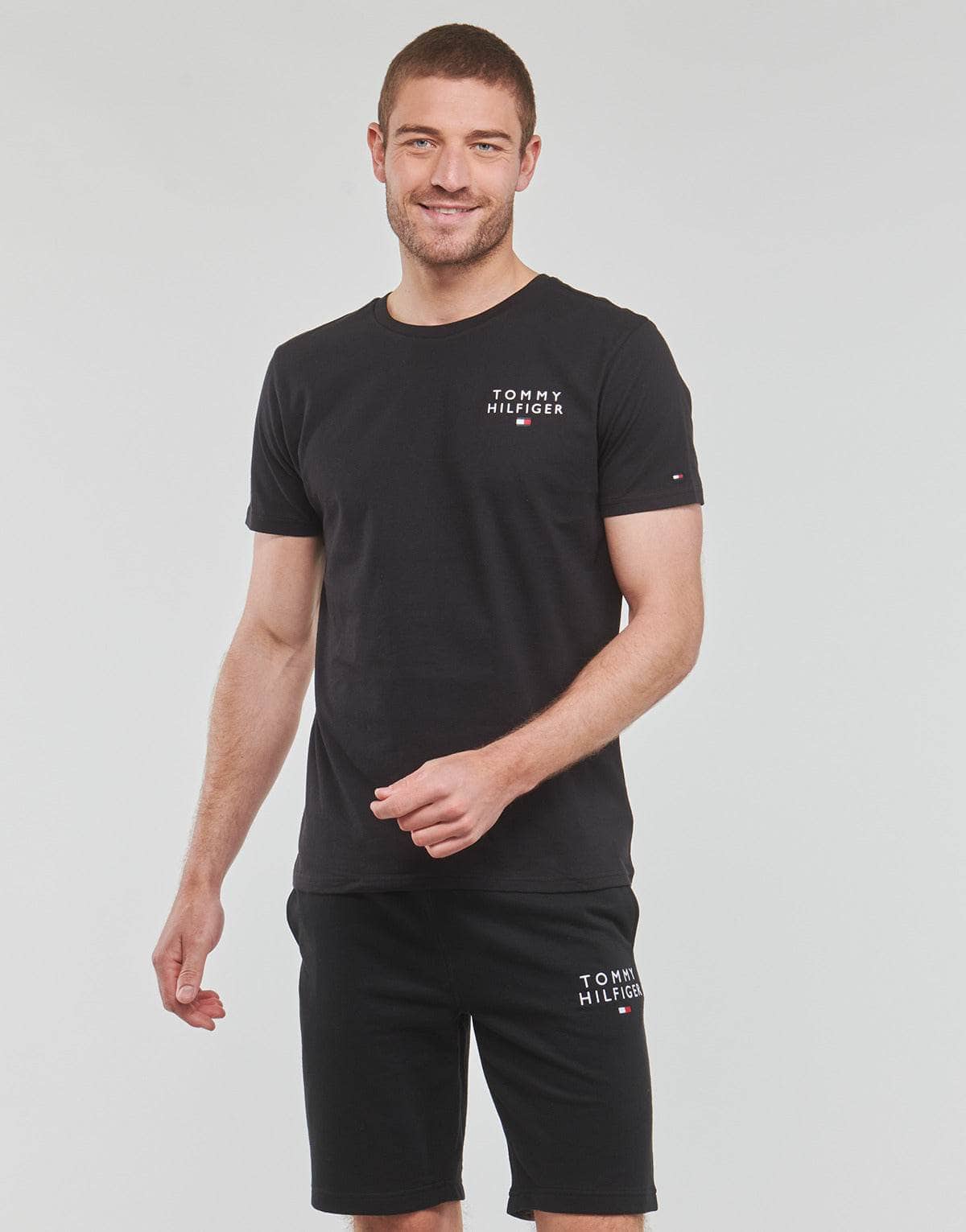 T-shirt Uomo Tommy Hilfiger CN SS TEE LOGO Nero