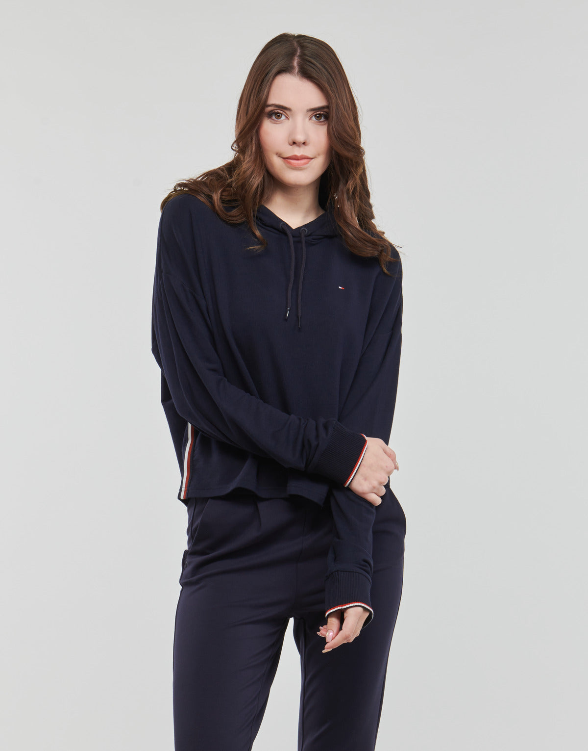 Felpa Donna Tommy Hilfiger CROPPED HOODIE Marine