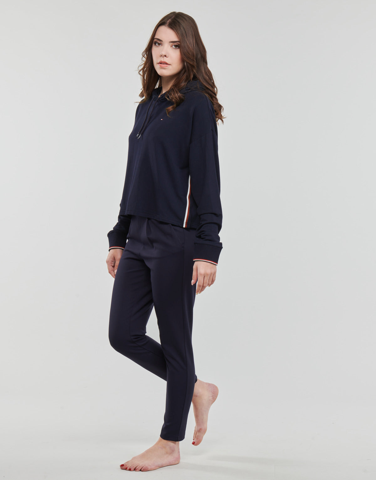 Felpa Donna Tommy Hilfiger CROPPED HOODIE Marine