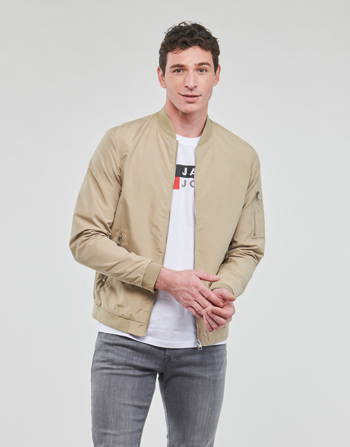 Giubbotto Uomo Jack & Jones JJERUSH BOMBER Beige