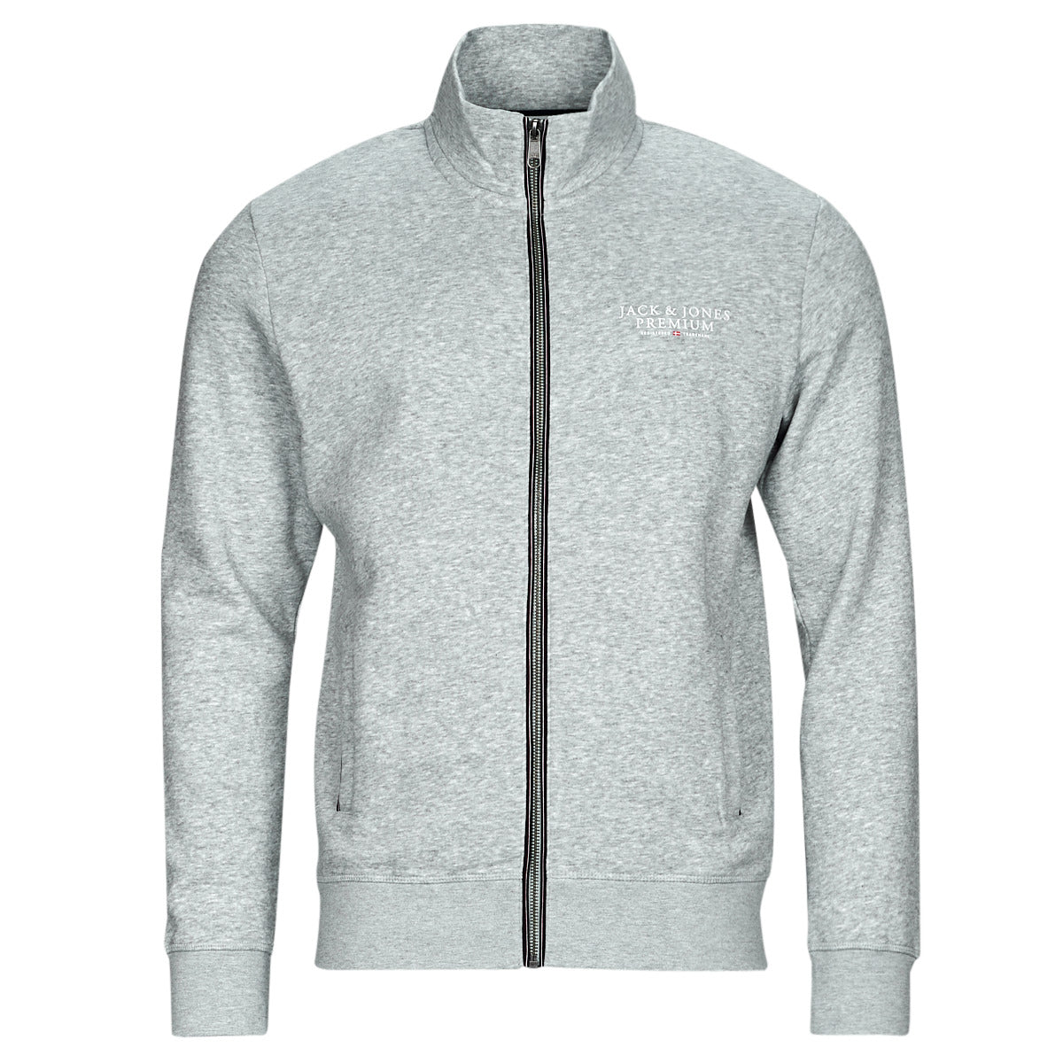 Felpa Uomo Jack & Jones JPRBLUARCHIE SWEAT ZIP HIGH NECK Grigio