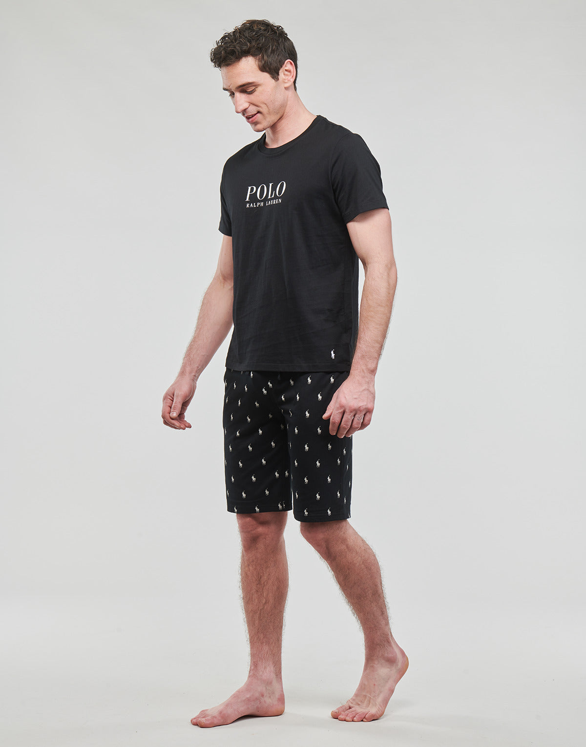 T-shirt Uomo Polo Ralph Lauren SLEEPWEAR-S/S CREW-SLEEP-TOP Nero