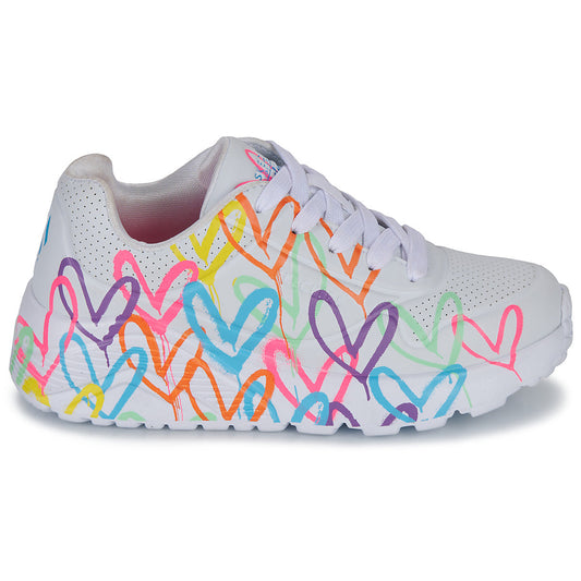 Scarpe bambini ragazza Skechers UNO LITE BASKETS Bianco