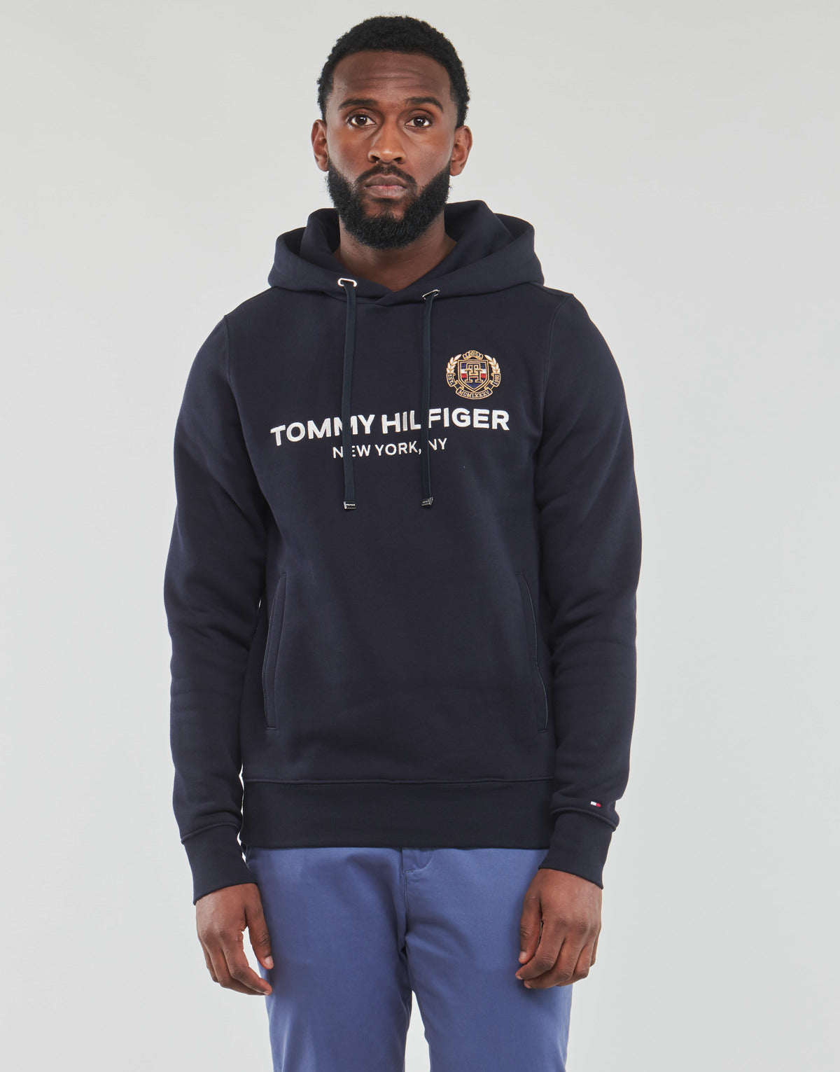Felpa Uomo Tommy Hilfiger ICON STACK CREST HOODY Marine