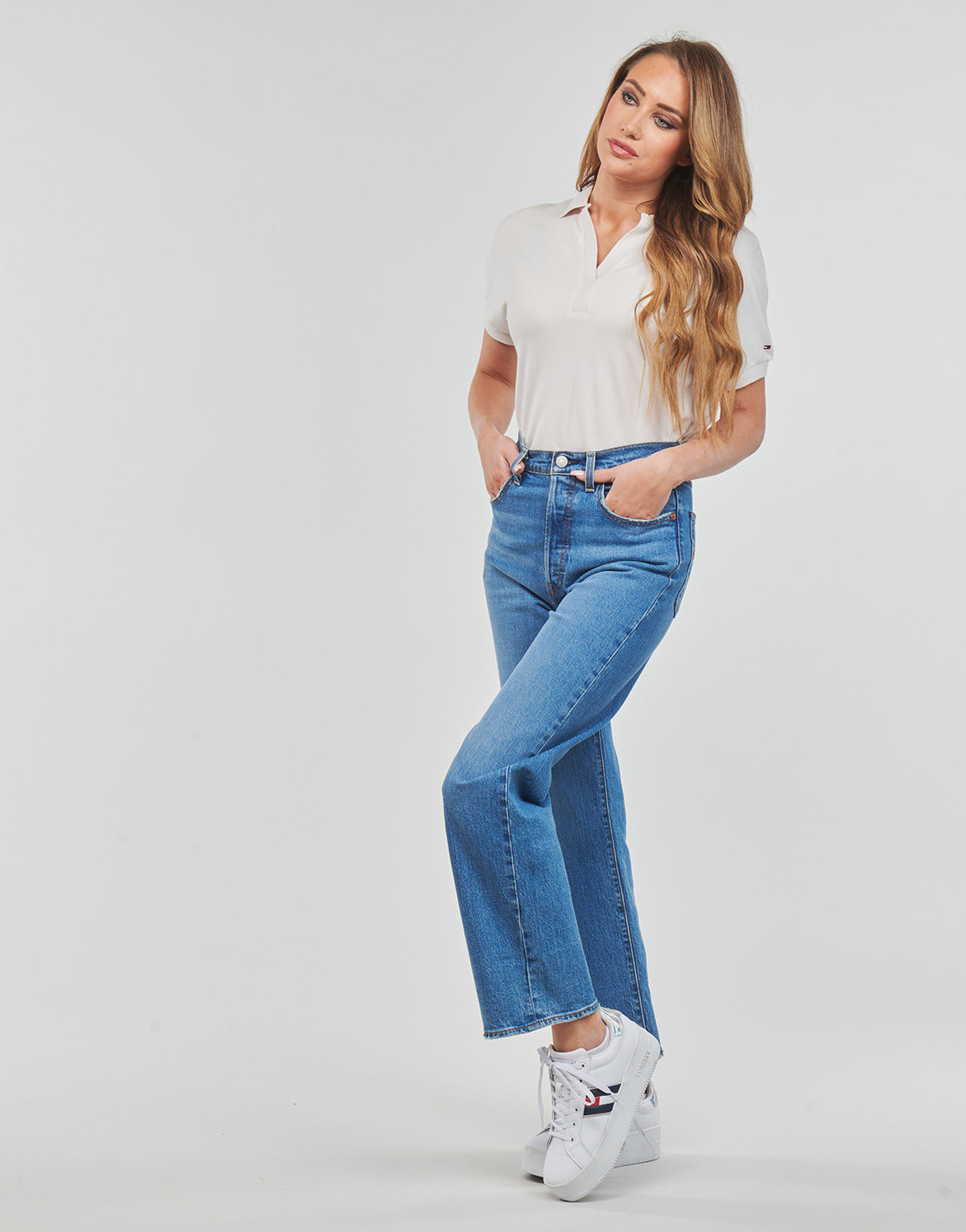 Polo Donna Tommy Hilfiger RELAXED LYOCELL POLO SS Bianco