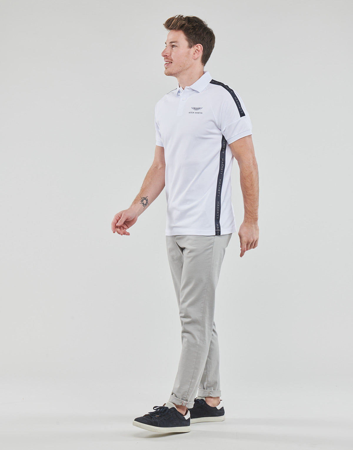 Polo Uomo Hackett ASTON MARTIN BY HACKETT AMR MESH TAPE Bianco