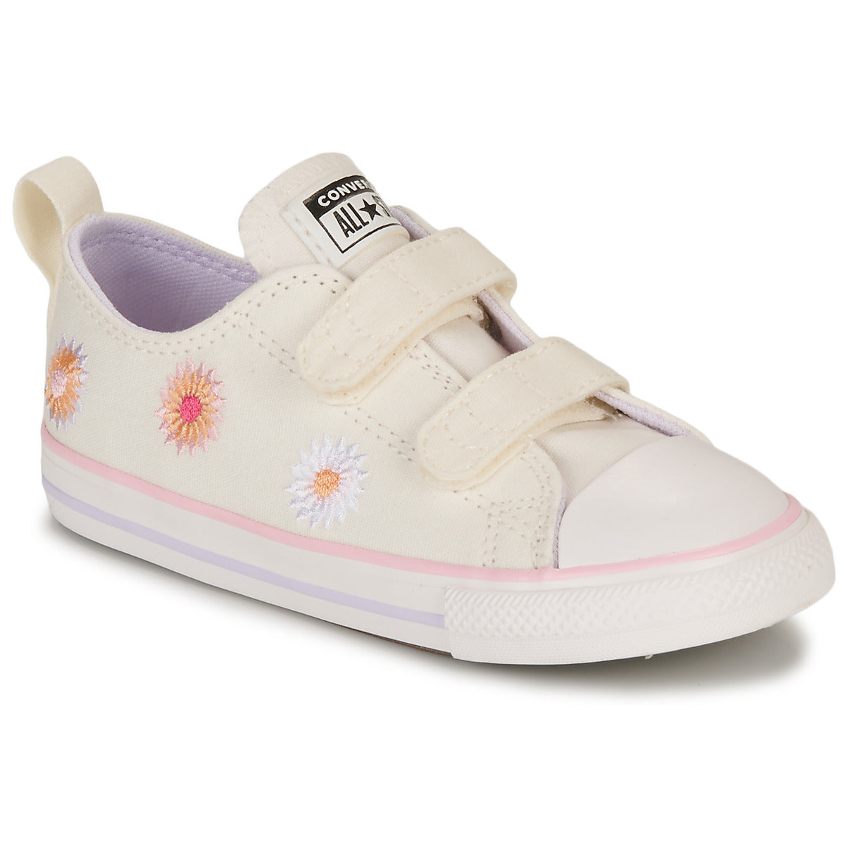 Scarpe bambini ragazza Converse  CHUCK TAYLOR ALL STAR 2V-EGRET/VINTAGE WHITE/SUNRISE PINK  Bianco