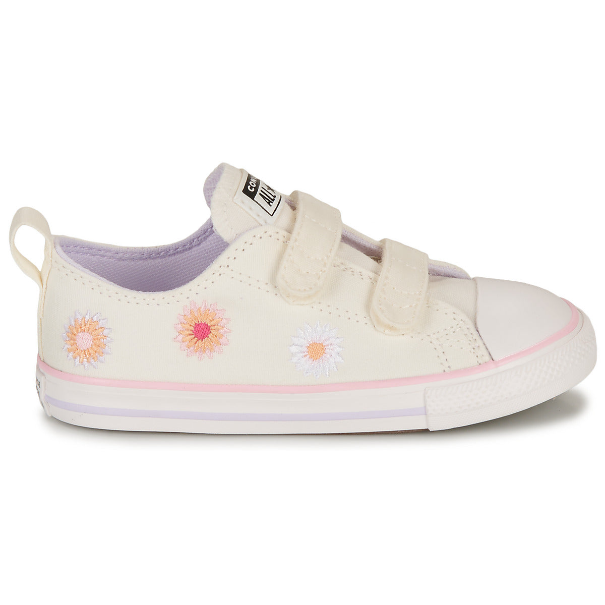 Scarpe bambini ragazza Converse  CHUCK TAYLOR ALL STAR 2V-EGRET/VINTAGE WHITE/SUNRISE PINK  Bianco