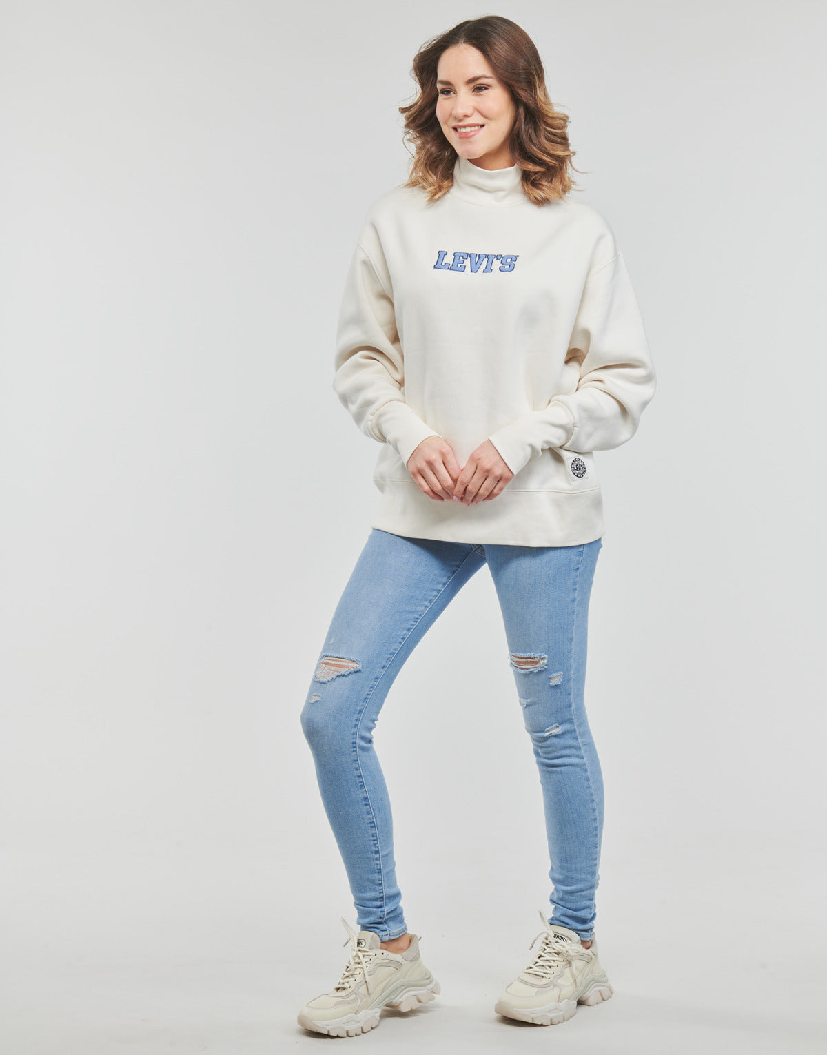 Felpa Donna Levis GRAPHIC GARDENIA CREW Bianco