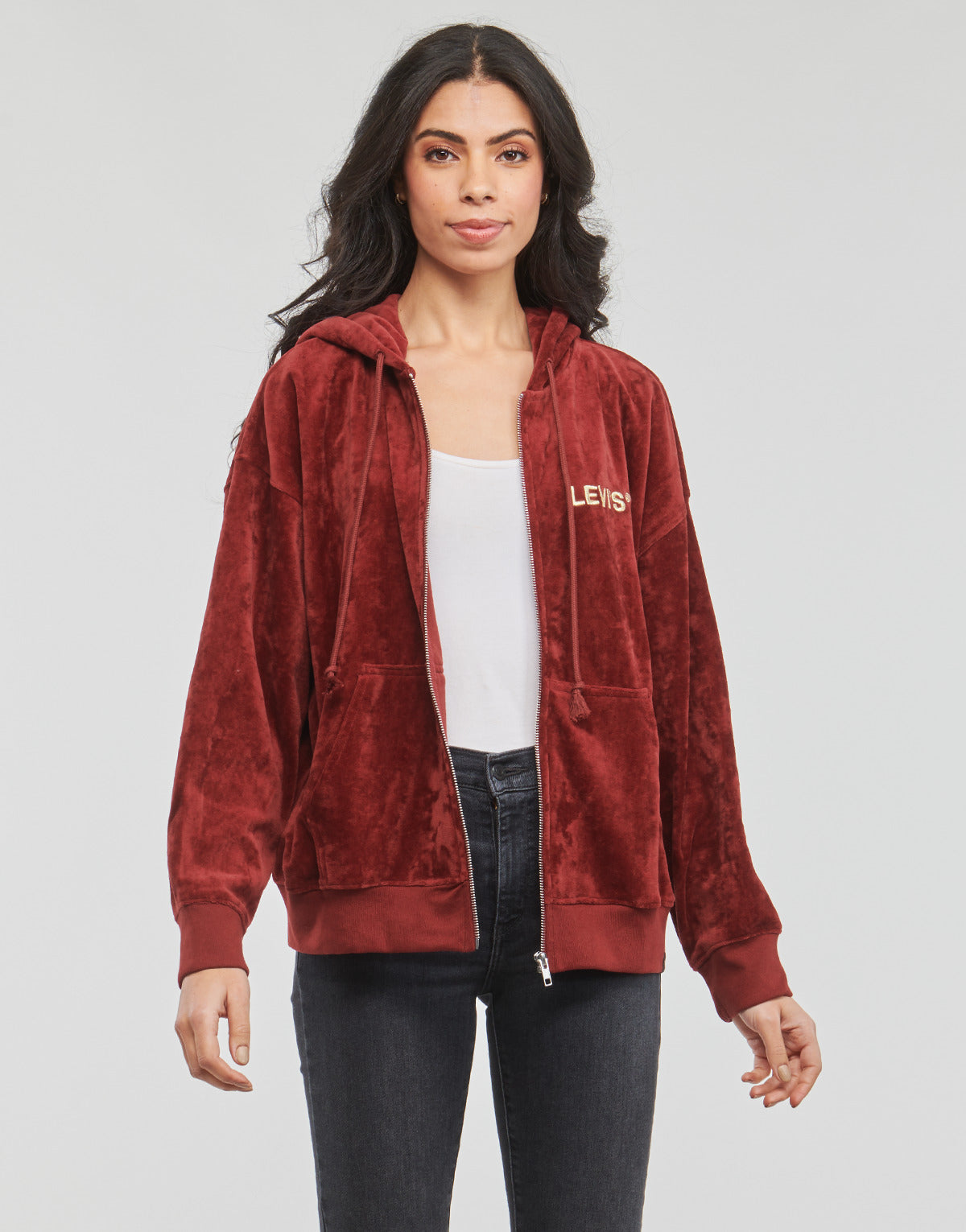 Felpa Donna Levis GRAPHIC LIAM HOODIE Marrone