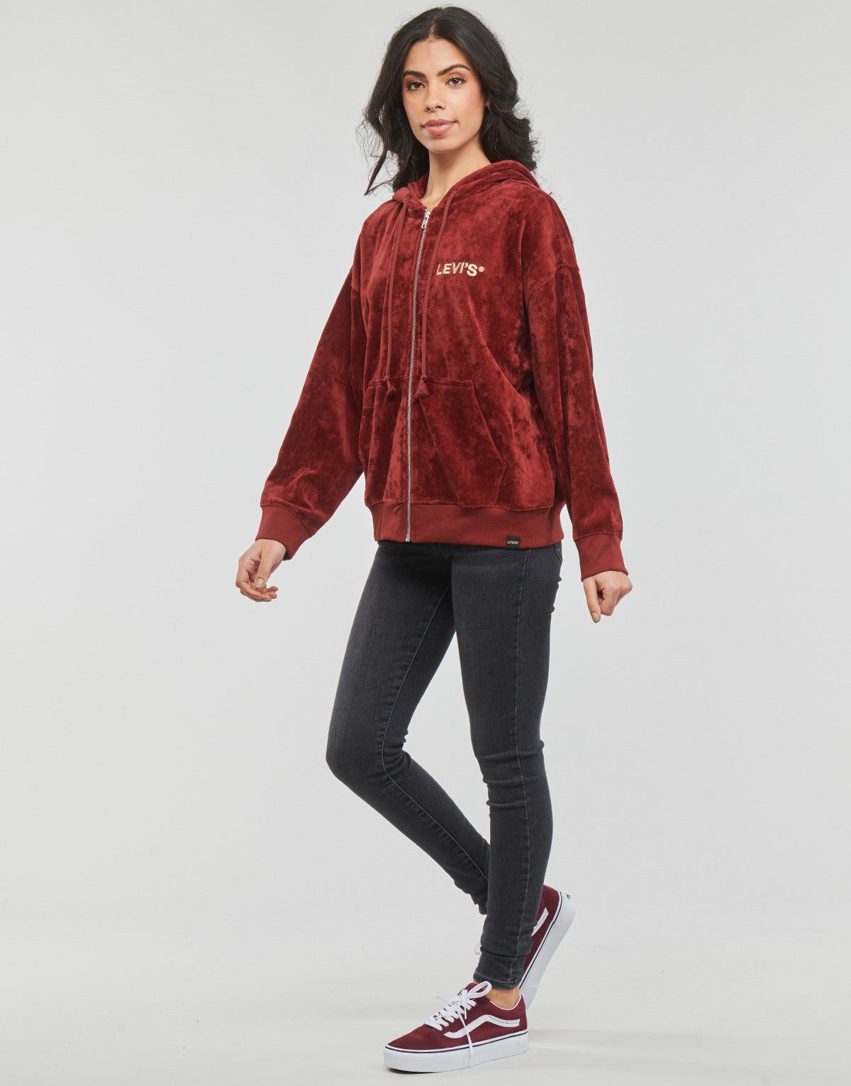 Felpa Donna Levis GRAPHIC LIAM HOODIE Marrone