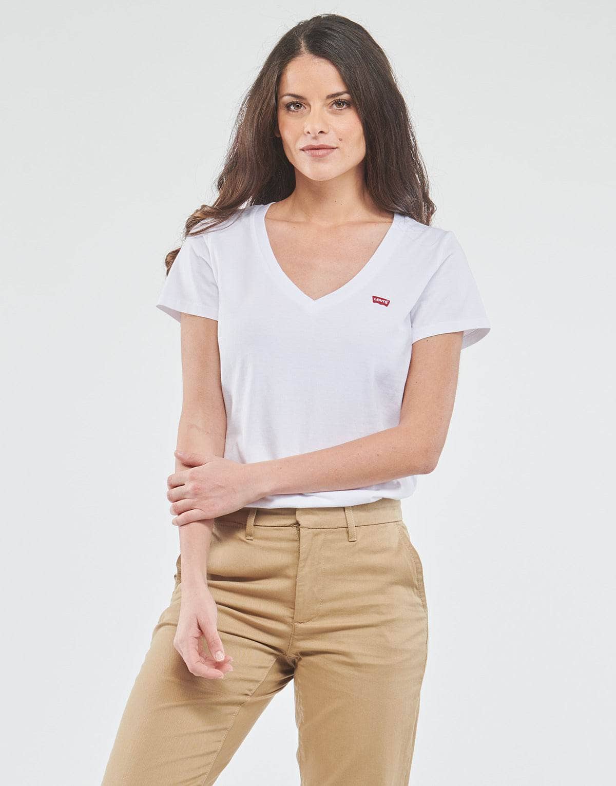 T-shirt Donna Levis PERFECT VNECK Bianco