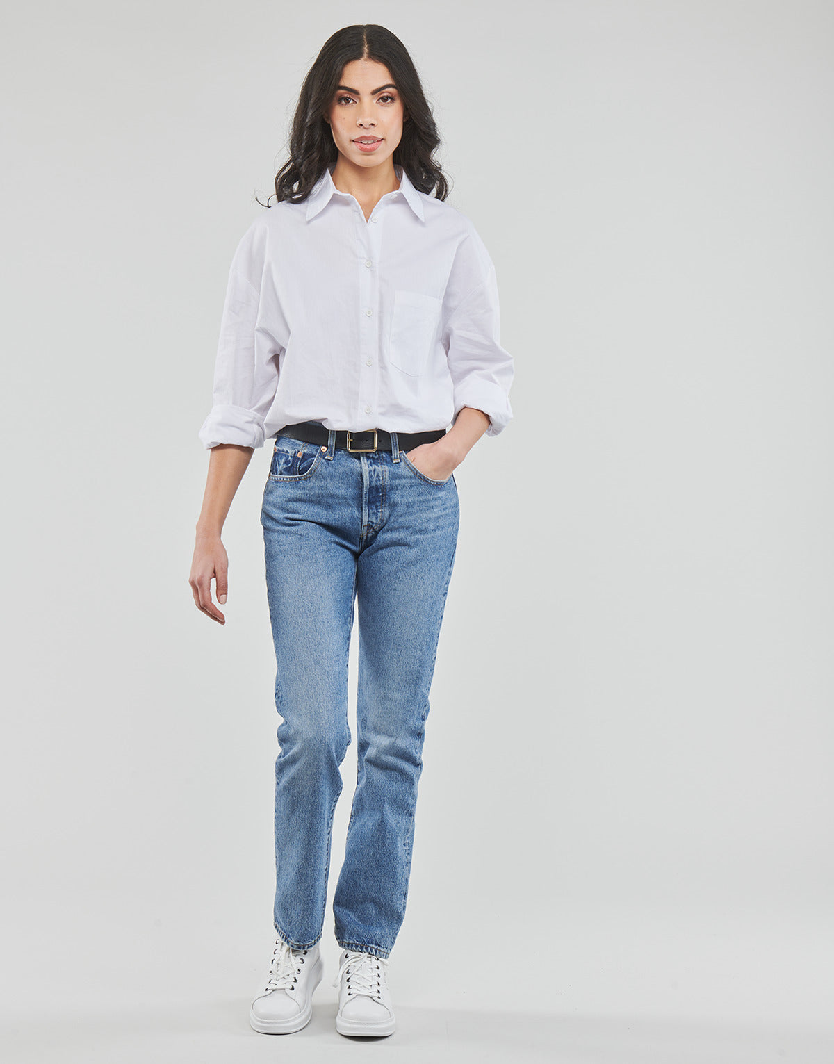 Jeans boyfriend Donna Levis 501® CROP Blu