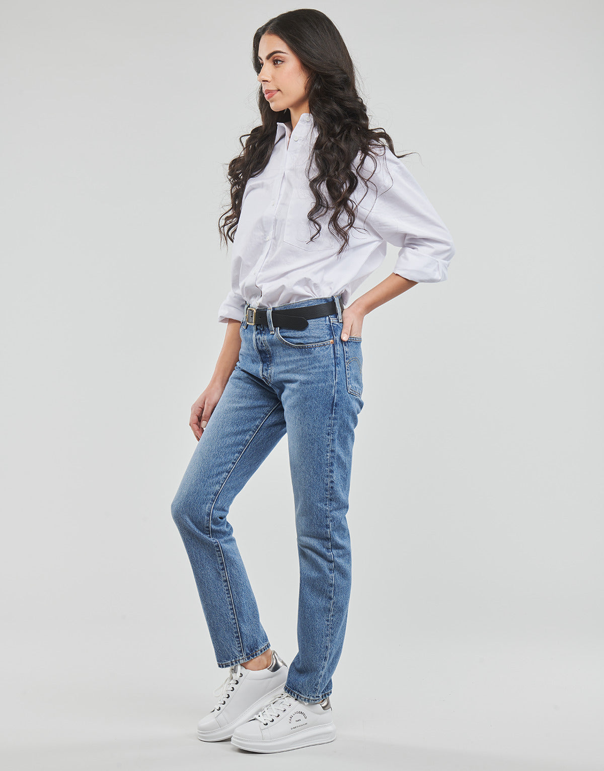 Jeans boyfriend Donna Levis 501® CROP Blu
